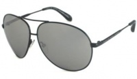 Marc by Marc Jacobs Women's MMJ 226/S 0006 Aviator Sunglasses,Shiny Black Frame/Silver Mirror Lens,One Size