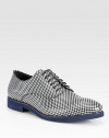 Vibrant check pattern and contrasting sole lends a cool, contemporary feel to a classic lace-up style.Leather upperLeather liningPadded insoleRubber soleMade in Italy