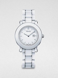 F642140D Watch Diamond Ladies - White Dial Ceramic Case Quartz Movement