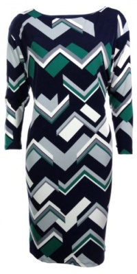 Lauren Ralph Lauren Women's Geometric Print Jersey Shift Dress