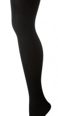 HUE Women's Luster Control Top Tights, Black, Size 2