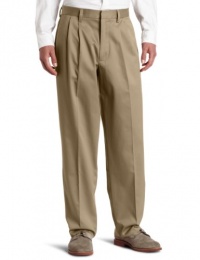 Dockers Men's Signature Khaki D4 Relaxed Fit Pleated Pant, Dark Khaki, 35x30