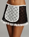 An apron better suited for the bedroom, this Hanky Panky skirt turns up the heat in delicate lace with a sultry back bow.