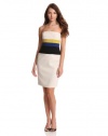 BCBGMAXAZRIA Women's Reesie Woven Cocktail Dress, Canvas Combo, 2