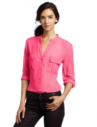 BCBGMAXAZRIA Women's Anderson Blouse With Cargo Pockets