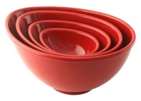 BlissHome Nigella Lawson's Living Kitchen Melamine Mixing Bowls, Red, Set of 4