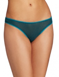 OnGossamer Women's Mesh Hip G-String Panty, Rainforest/Turquoise/Caicos, M/L