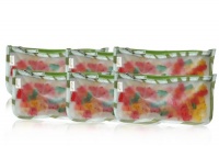 BlueAvocado Re-Zip Snack Bag, Kiwi Wildflower, 6-Pack