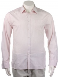 Kenneth Cole Men's White Micro Stripe Long Sleeve Button Down Shirt, XX-Large