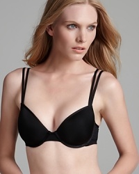 A seamless molded bra with versatile open neckline, perfect under tees. From Le Mystere. Style #255