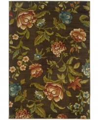 Garden fresh flair for your floor. This dramatic area rug from Sphinx blooms eternal with a bouquet of warm florals. Woven from soft polypropylene for superior stain resistance and durability, this is the rug you want for those high-traffic areas in your home.