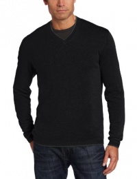 Perry Ellis Men's Long Sleeve Soild Merino V-Neck Sweater