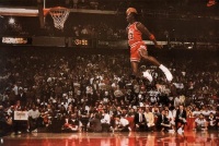 (24x35) Michael Jordan Famous Foul Line Dunk Vintage Sports Poster Print