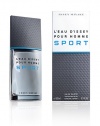 L'Eau d'Issey Pour Homme Sport is inspired by the pure emotions and values of sport. A fragrance of crisp freshness and energy, like a deep breath at the top of mountain peak. The bottle design reflects innovations in sport, such as its ski-glass effect, grip cap and engraved metal collar. A true meeting of nature and technology.