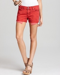 Exposed pockets and a rolled, frayed hem lend these DL1961 shorts to cutting-edge style.