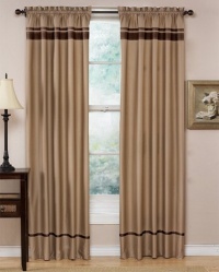 Spa Collection Curtains Taupe and Chocolate Stripe Set of 2 Window Panels Coverings Treatments