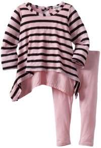 Splendid Littles Baby-Girls Newborn Venice Stripe Tunic Set, Pink Ribbon, 18-24