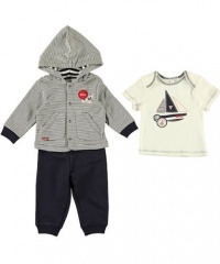 Guess Boating Baby 3-Piece Outfit (Sizes 0M -9M) - white/navy, 3 - 6 months