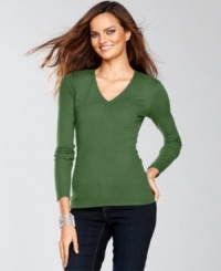 INC's ribbed-knit top makes a great backdrop for sparkling jewelry or more layers!