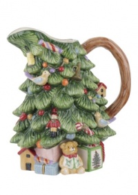 Spode Christmas Tree Sculpted Christmas Tree Shaped Pitcher, 8-Inch