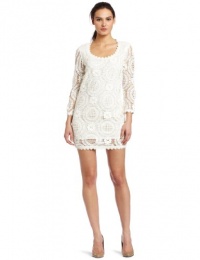 French Connection Women's Lark Rise Lace Dress, Cream, 10