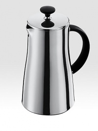 Elegant form and function come together in this versatile French Press that also works brilliantly as a thermos and polished jug. A double wall of stainless steel keeps coffee hot for a longer period of time, while the removable plunger mechanism enables the press to used as a serving vessel for hot and cold beverages.Non-slip grip Santoprene handle3-part stainless steel plungerFine mesh filter8-cup/34-oz.