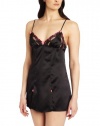 Betsey Johnson Women's Sultry Stretch Satin And Lace Slip, Black, Medium