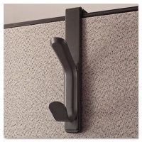 Recycled Cubicle Coat Hook, 2 Hook, Plastic, Charcoal