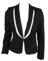 INC International Concepts Womens Petite Contrast Collar Blazer