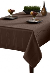 Gourmet 60-Inch by 84-Inch Spillproof Fabric Tablecloth, Chocolate