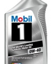 Mobil 1 96989 0W-40 Synthetic Motor Oil - 1 Quart (Pack of 6)