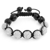 Bling Jewelry Shamballa Inspired Bracelet Crystal Balls Black Faceted Beads 12mm