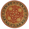 Safavieh AN517A Anatolia Collection 6-Feet Handmade Hand-Spun Wool Round Area Rug, Red and Navy