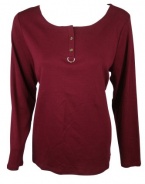 Charter Club Womens Henley Long Sleeve Top