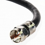 Mediabridge Coaxial Digital Audio Video Cable - (100 Feet) - Triple Shielded, F-Pin to F-Pin with Easy Grip Connector Caps