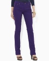 Designed with a sleek straight leg, a timeless pant is crafted with a hint of stretch to flatter the figure.