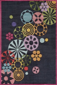 Momeni Lil Mo Falling Flowers Rug, Black, 3' x 5'