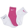 Nike Kids Girls 3 Pack Swoosh Quarter Cut Socks Assorted, 7-10 Shoe/ 4-5 Sock (Toddler/Kids)