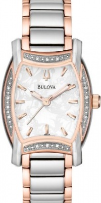 Bulova Women's 98R138 Diamond Case White Dial Bracelet Watch