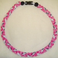 20 Pink/White Titanium Sports Necklace