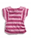 GUESS Striped Top with Smocking, RAIL SIMPLE WASH (18M)