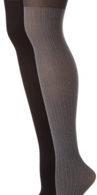 Calvin Klein Women's 2 Pack Texture Opaque Tights