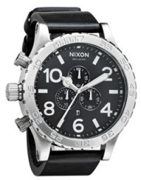 Nixon 51-30 Chrono Leather Watch - Black X One Size