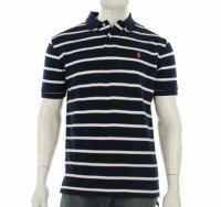 Polo Ralph Lauren Classic-Fit Blue Striped Mesh Polo