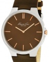 Kenneth Cole New York Men's KC1848 Slim Brown Dial Brown Strap Watch