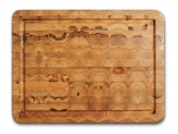 Proteak Teak Cutting Board Rectangle 16-by-12-by-2-Inch with Juice Canal, End Grain