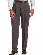 Haggar Men's Mynx Gabardine Hidden Expandable Waist Pleat Front Dress Pant