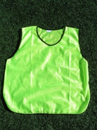 6 Bright Yellow Youth Practice Jerseys, Pinnies, Bibs 100% Polyester for Ages 5-9 and 10-15