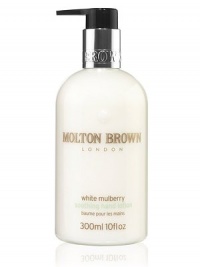 White Mulberry Soothing Hand Lotion immerses skin in an indulgent cocoon of white mulberry blended with Provencal mimosa, elemi and green tea oils. White mulberry offers anti-aging action Hands feel hydrated and enlivened 10.0 oz.