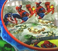 4pc Marvel Heroes Attack Comics Full Bedding Sheet Set